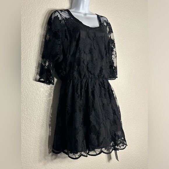 MASON by Michelle Mason Blk‎ Fairy Grunge Lace Sheer Gothic Floral Punk dress 10 - Picture 3 of 10